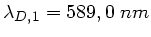 $\lambda_{D,1} = 589,0 \; nm$