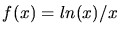 $f(x) = ln(x)/x$